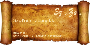 Szafner Zsanett névjegykártya